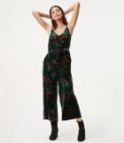 Loft Floral Velvet Wide Leg Jumpsuit