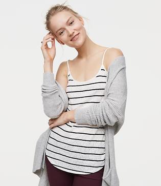 Loft Striped Lace Clean Cami