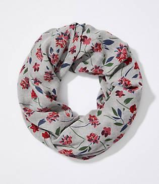 Loft Scattered Floral Infinity Scarf