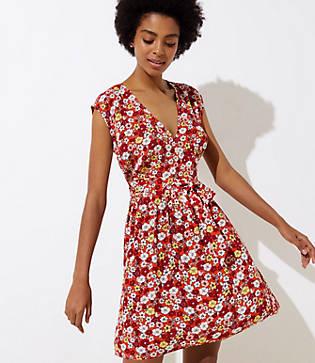 Loft Beach Bloom Tie Waist Dress