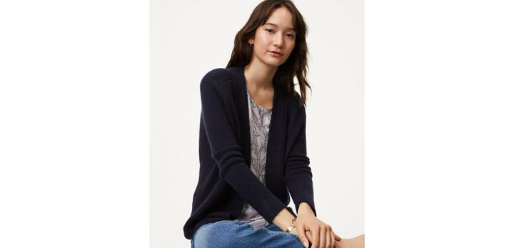 Loft Shirttail Open Cardigan