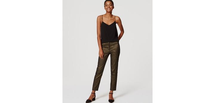 Loft Shimmer Tree Pencil Pants