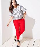 Loft Plus Skinny Textured Ankle Pants