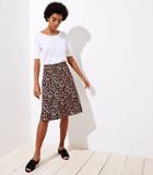 Loft Leopard Print Fluid Skirt