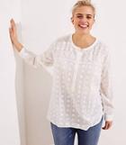 Loft Plus Textured Pattern Henley Blouse