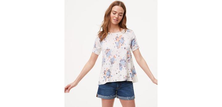 Loft Bouquet Toss Short Sleeve Sweater