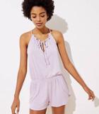 Loft Beach Ruffled Tie Neck Romper