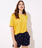 Loft Anchor Embroidered Riviera Shorts With 4 Inch Inseam