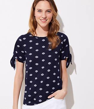 Loft Flower Vintage Soft Tie Sleeve Tee