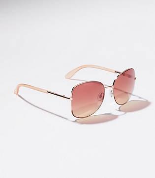 Loft Oversized Metallic Square Sunglasses