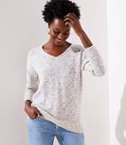 Loft Speckled Double V Sweater