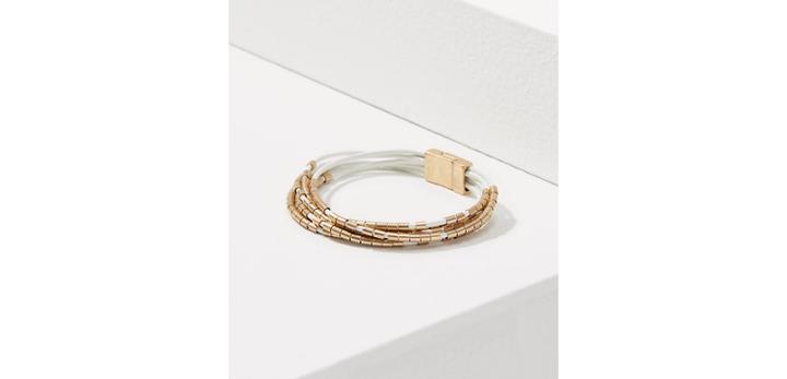 Loft Metallic Beaded Multistrand Bracelet