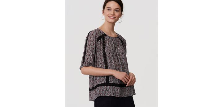 Loft Jasmine Ruffle Cuff Top