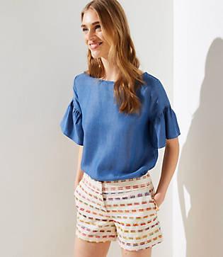 Loft Rainbow Embroidered Riviera Shorts