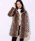 Loft Leopard Faux Fur Funnel Neck Coat