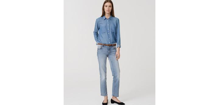 Loft Modern Straight Crop Jeans In Vintage Wash