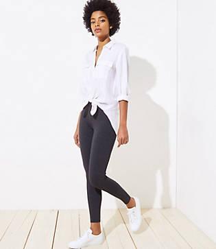 Loft High Waist Leggings In Seamed Ponte