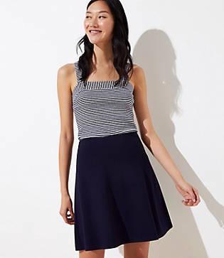 Loft Curved Yoke Ponte Flippy Skirt