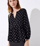 Loft Dotted Peplum Blouse