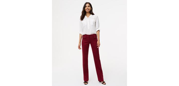 Loft Trousers With Button Pockets In Marisa Fit