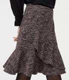 Loft Tweed Ruffle Wrap Skirt