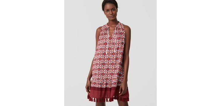 Loft Beach Maui Dream Tasseled Swing Dress