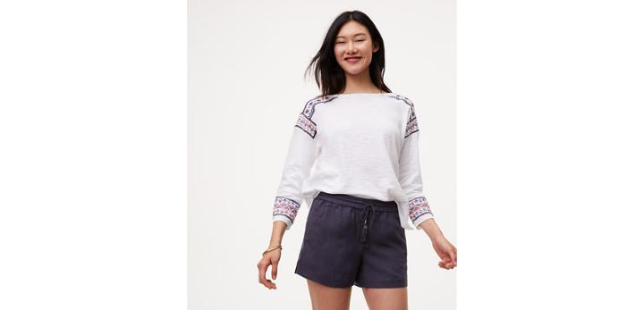 Loft Embroidered Border Sweater