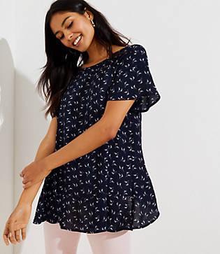 Loft Ruffled Crossover Back Top