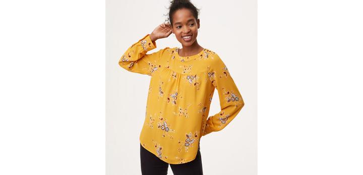 Loft Marigold Shoulder Button Blouse
