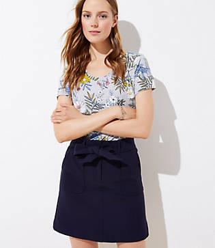 Loft Tie Waist Pocket Shift Skirt