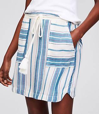 Loft Beach Mixed Stripe Drawstring Skirt