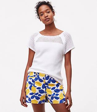 Loft Lemonade Riviera Shorts With 4 Inch Inseam
