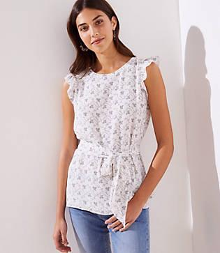 Loft Floral Wrap Waist Top