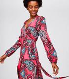 Loft Paisley Wrap Midi Dress