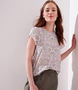 Loft Garden Tulip Sleeve Button Back Top