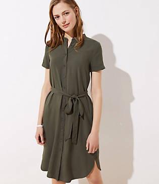 Loft Tie Waist Shirtdress