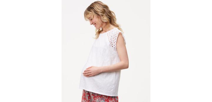 Loft Oe Eyelet Flutter Slv Tee