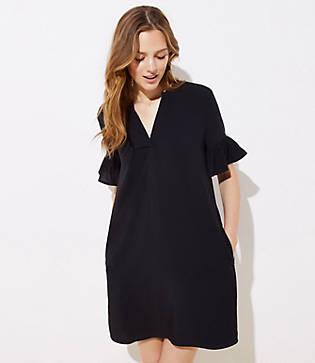 Loft Bell Cuff Split Neck Tunic Dress