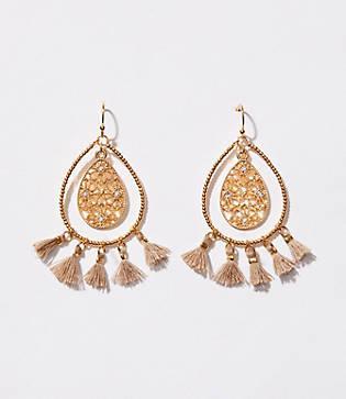 Loft Filigree Tassel Drop Earrings