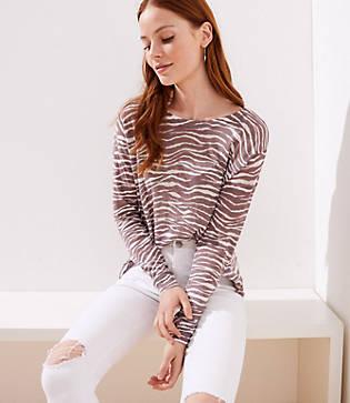Loft Zebra Slouchy Sweater
