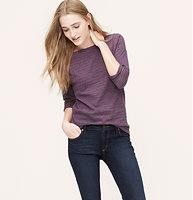 Loft Striped 3/4 Sleeve Tee