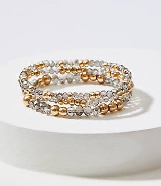 Loft Gilded Beaded Stretch Bracelet Set