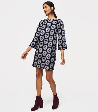 Loft Medallion Slit Sleeve Dress