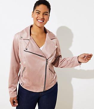 Loft Plus Faux Suede Motorcycle Jacket