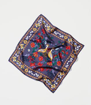 Loft Peacock Square Silk Scarf