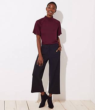 Loft Ribbed Wide Leg Crop Pants