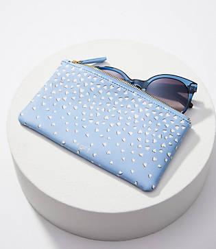 Loft Scattered Heart Zip Sunglasses Case