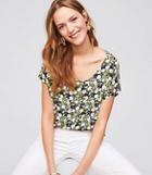Loft Daisy Mixed Media Tee