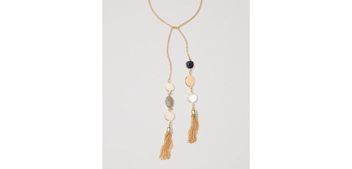 Loft Double Stone Tassel Necklace