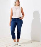 Loft Plus Studded Cuff Skinny Jeans In Rich Dark Indigo Wash